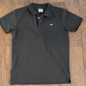 Armani Exchange Men's Polo Shirt in Black with Gold Logo